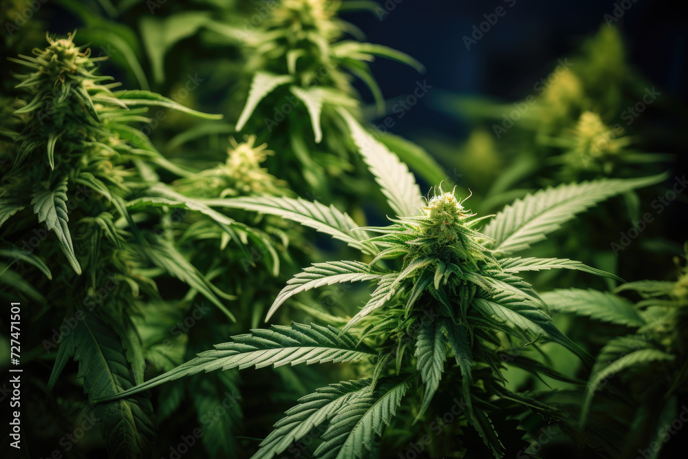 Cannabis or marijuana plants growing. Legal farming for production of cbd oil
