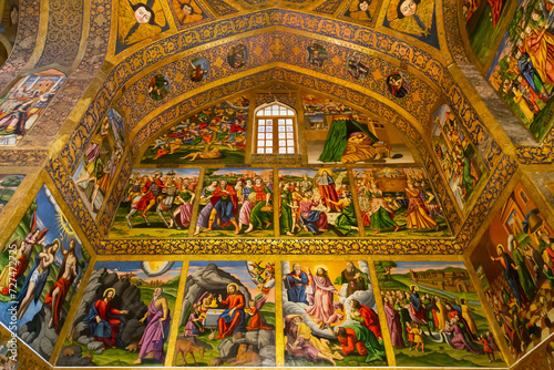 Breath-taking details of murals inside The Holy Savior Cathedral in Esfahan, Iran
