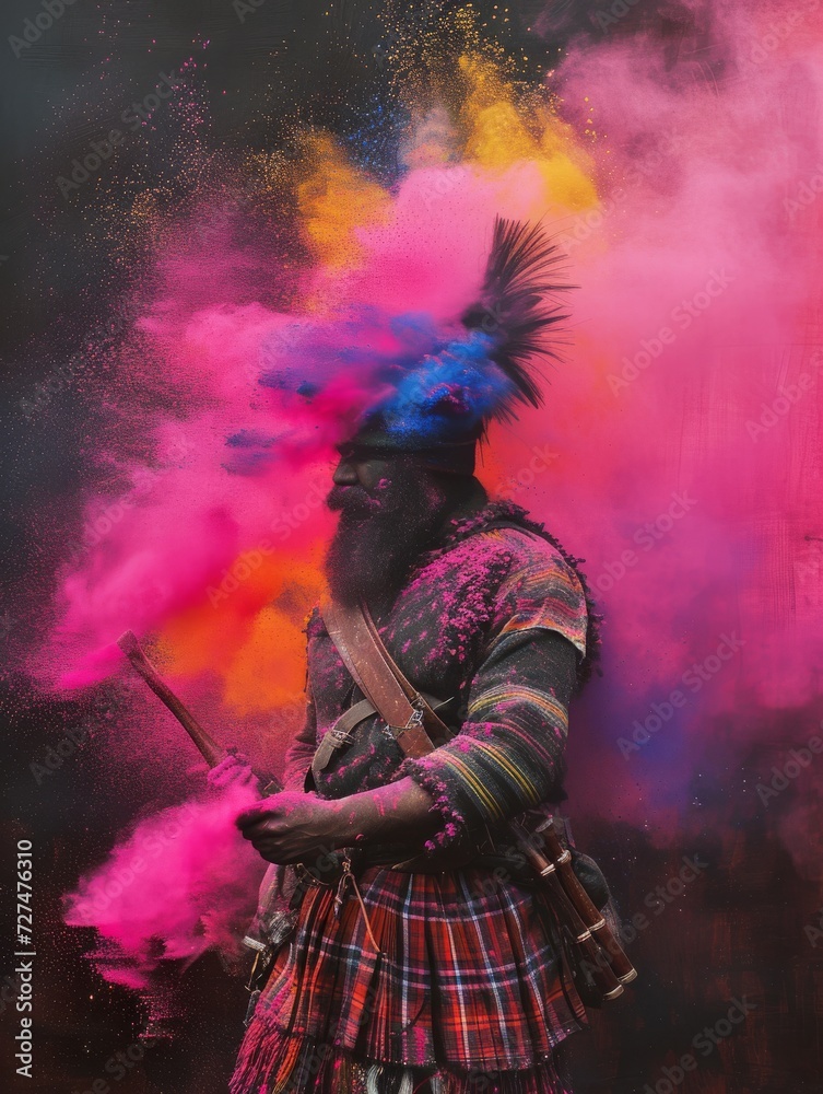 person people holipowder color explosion powder black background person people holipowder color explosion powder black background