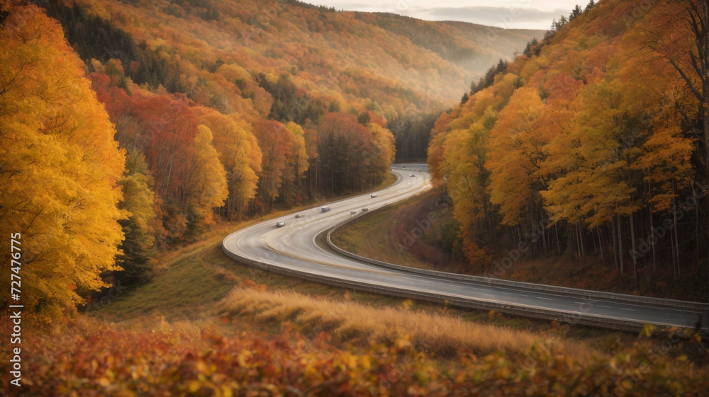 Naklejka premium autumn landscape in the mountains