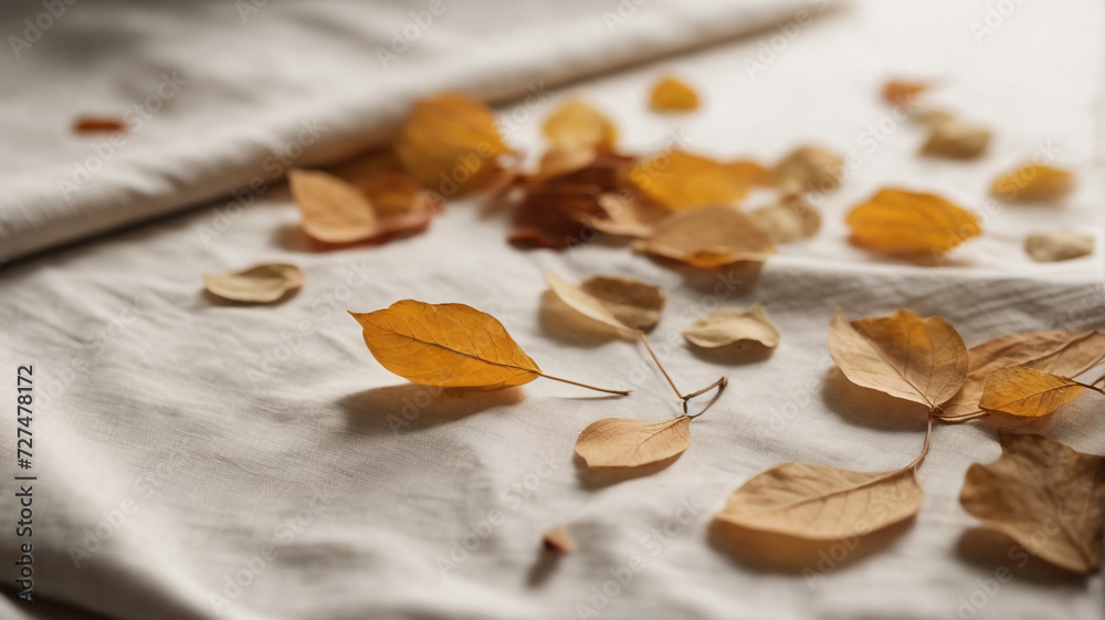 Nature's Canvas: Blank Paper Sheet with Lunaria Dry Leaves on Cotton Fabric
Nature's Canvas: Blank Paper Sheet with Lunaria Dry Leaves on Cotton Fabric