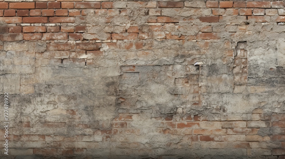 a weathered brick wall with peeling a weathered brick wall with peeling