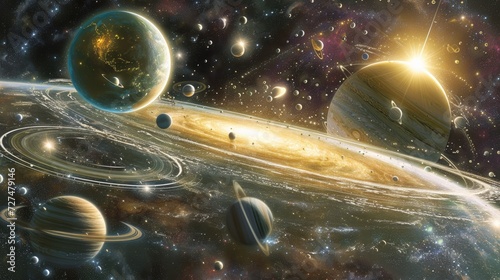 Artwork of the orbits of the solar system