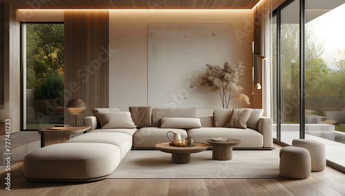 sleek contemporary minimalist living room