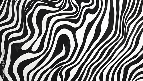 black and white pattern of curved waves and wavy lines