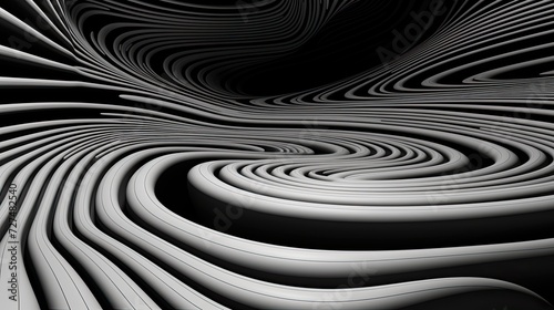 A picture where black and white lines warp and curve