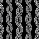 Knitwear Cable Stitch technical fashion illustration. Flat apparel cable template black and white colour. Cable stitch CAD mock-up