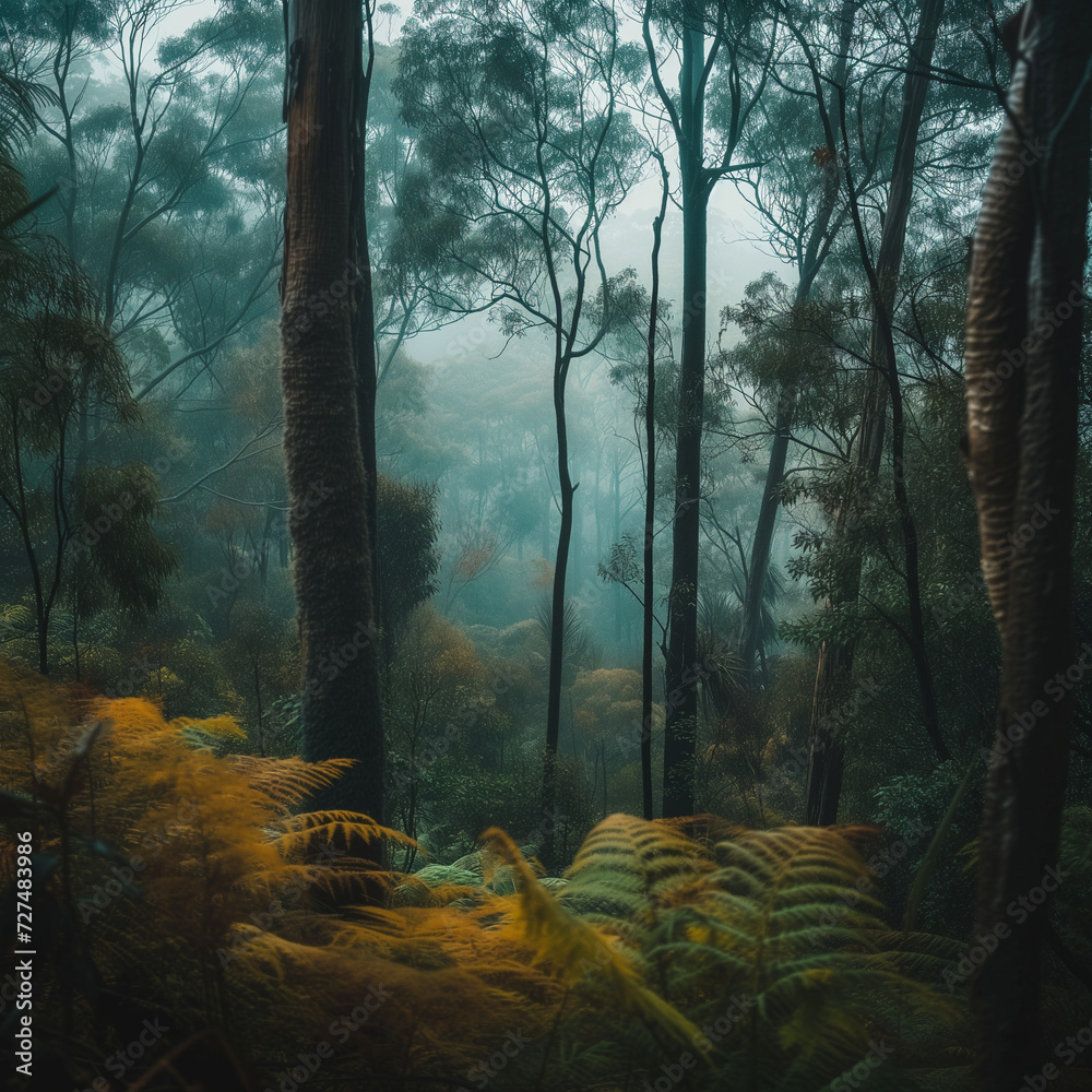 Misty Forest Landscape - Serene Nature Photography Misty Forest Landscape - Serene Nature Photography