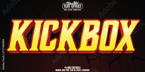 Kickbox editable text effect, customizable boxing and fight 3D font style