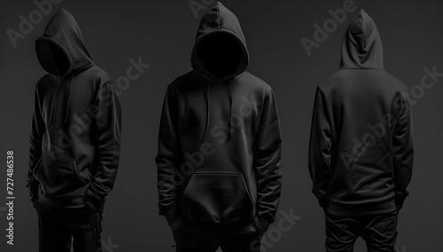 a black men's hoodie template
