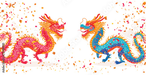 Double chinese dragon background wallpaper 