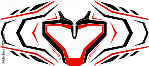technology red black geometric future design background