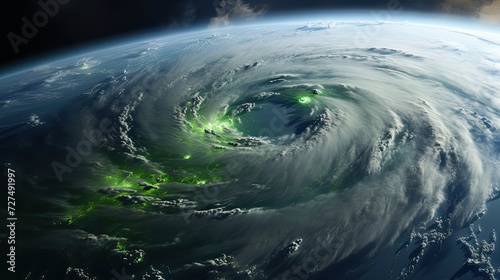 a green vortex storm covers half the Pacific