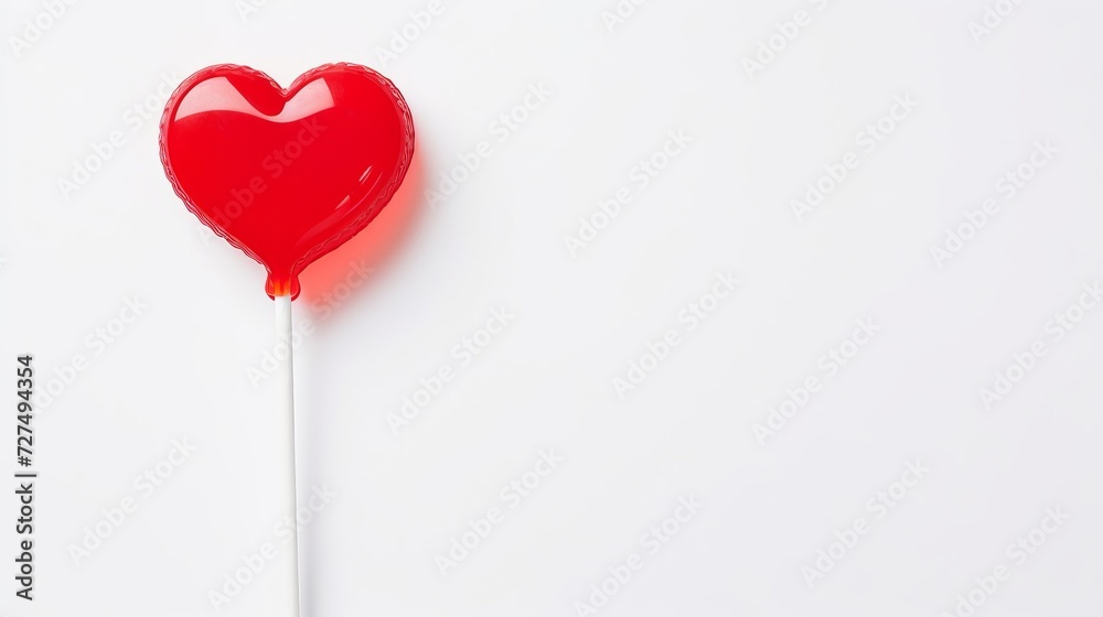 Heart shaped red candy on a white background, copy space, top view. Heart shaped red candy on a white background, copy space, top view.