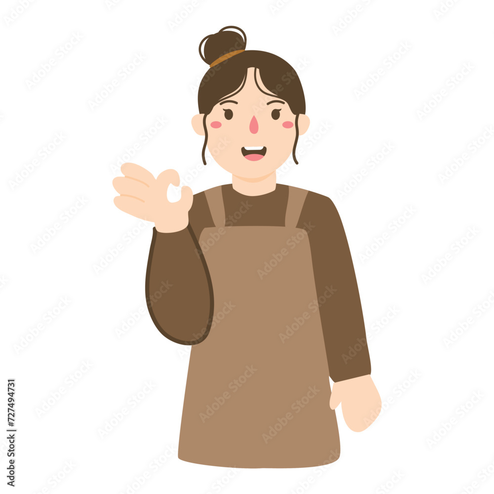 smiling girl working as barista smiling girl working as barista
