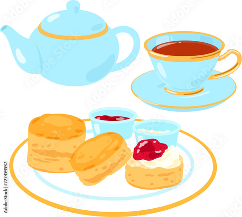 スコーンと紅茶、クリームティー