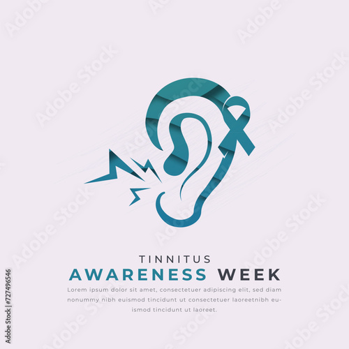 Tinnitus Awareness Week Paper cut style Vector Design Illustration for Background, Poster, Banner, Advertising, Greeting Card