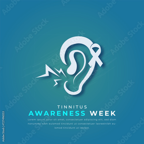 Tinnitus Awareness Week Paper cut style Vector Design Illustration for Background, Poster, Banner, Advertising, Greeting Card