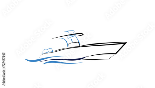 a boat on white background