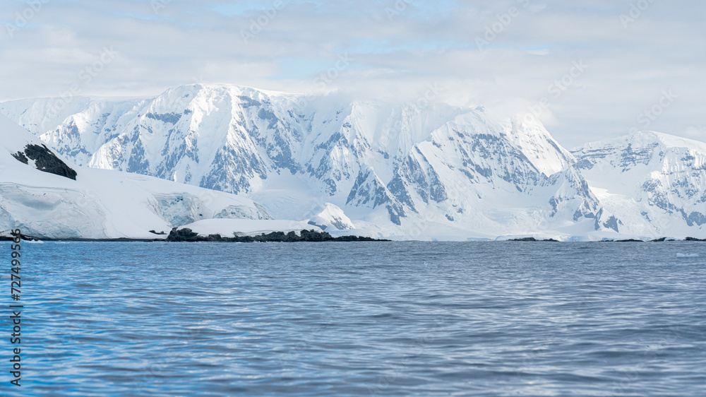 Antarctica mountains and sea. South Pole. On a sunny day. Antarctica mountains and sea. South Pole. On a sunny day.