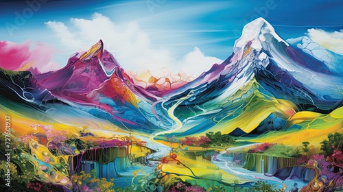 an abstract mountainous landscape © paisorn