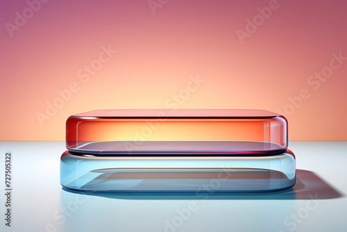 Colorful Acrylic Glass, Layered Product Showcase Mockup © Patchaporn