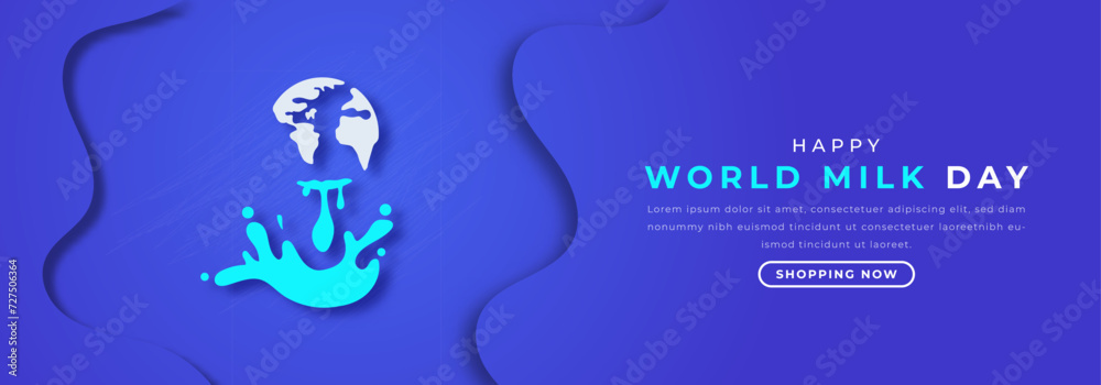 World Milk Day Paper cut style Vector Design Illustration for Background, Poster, Banner, Advertising, Greeting Card