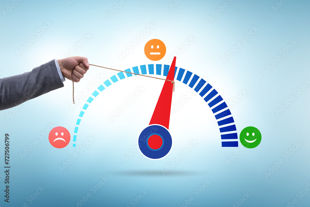 Satisfaction meter in customer opinion concept Satisfaction meter in customer opinion concept