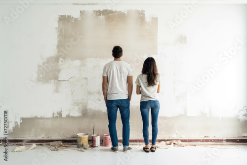 Couple looking at the wall, second bucket of paint.  © Wanderson-oliveira