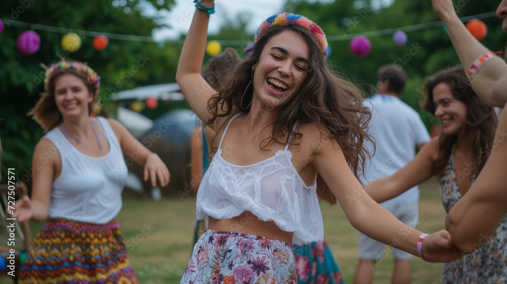 Fototapeta premium BBQ Party Fun with Dancing and Games