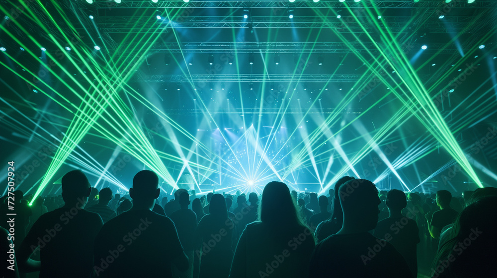 High-Energy Concert with Laser Lights