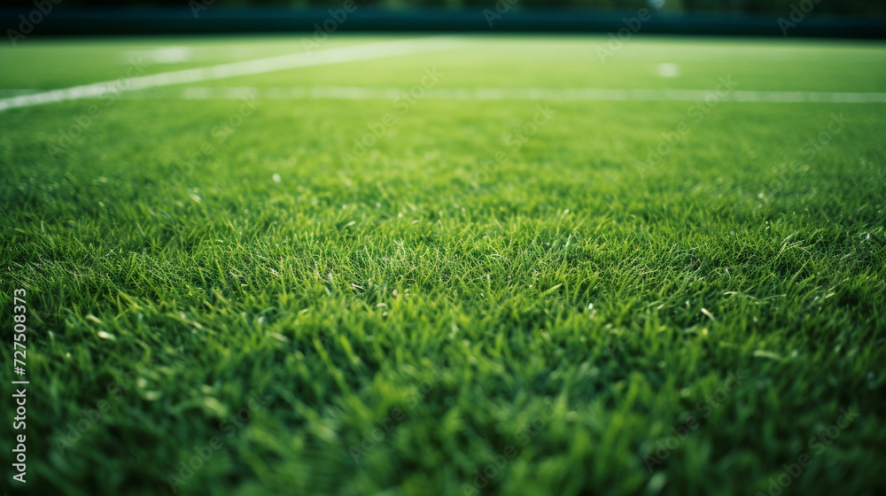 green grass football field close up