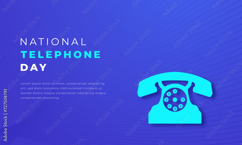 National Telephone Day Paper cut style Vector Design Illustration for Background, Poster, Banner, Advertising, Greeting Card National Telephone Day Paper cut style Vector Design Illustration for Background, Poster, Banner, Advertising, Greeting Card