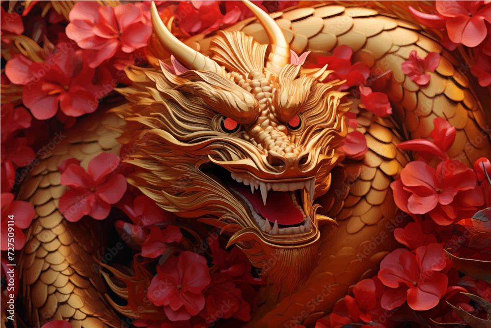 traditional red chinese dragon for chinese new year 2024, chinese lucky ...
