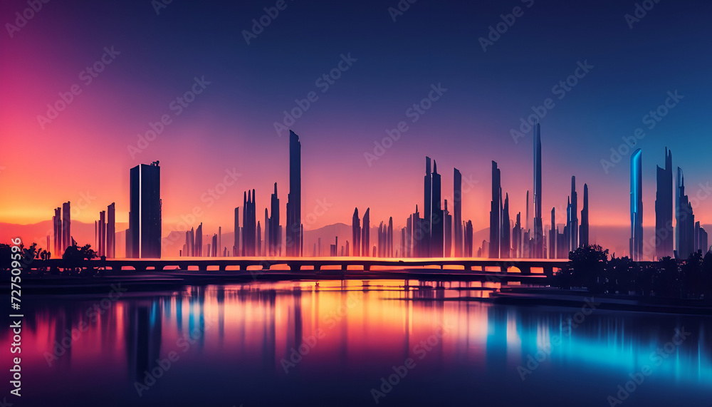 Futuristic Cityscape at Night