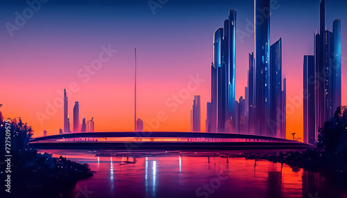 Futuristic Cityscape at Night