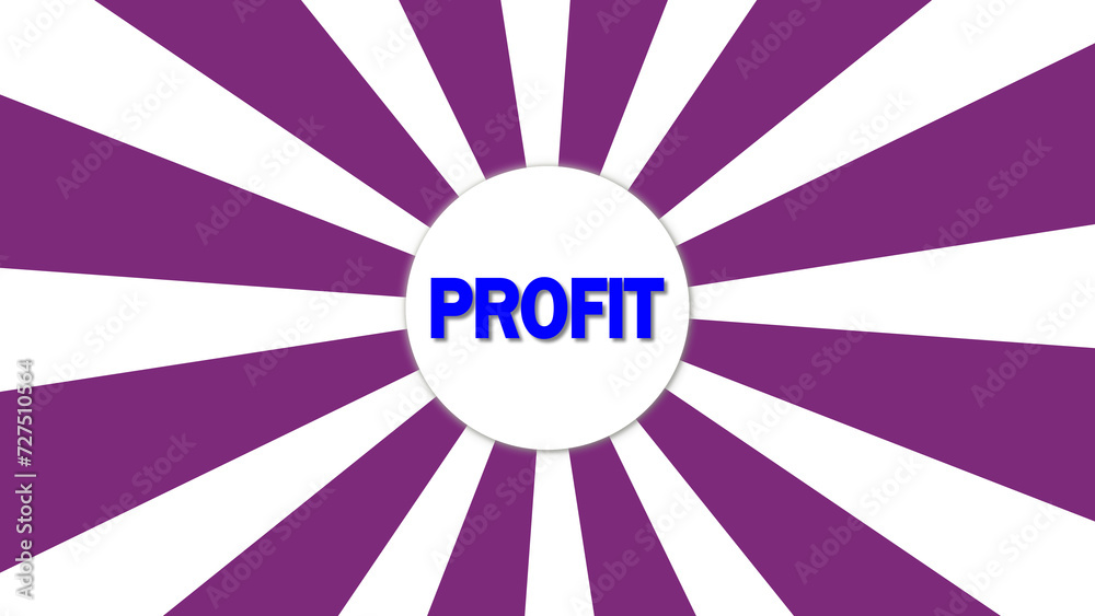 Vibrant purple burst background with a profit badge in the center.