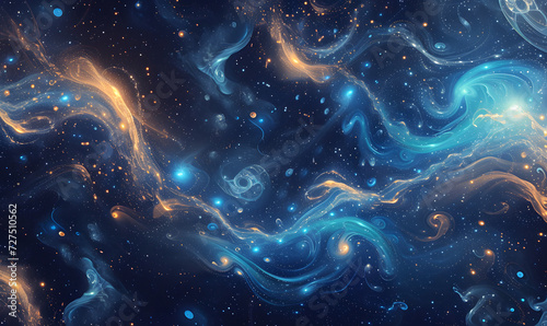 Seamless pattern illustration background inspired by the cosmos, Generative AI