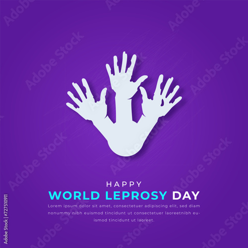 World Leprosy Day Paper cut style Vector Design Illustration for Background, Poster, Banner, Advertising, Greeting Card