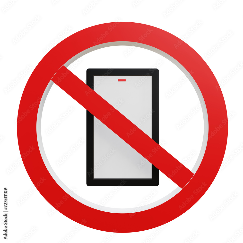 3 D illustration of no phone icon 3 D illustration of no phone icon