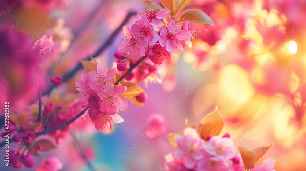 pink flowers on a tree branch