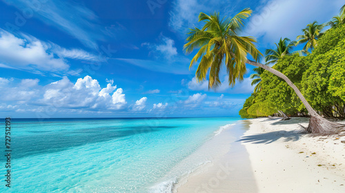 tropical beach with palm trees  © ReisMedia