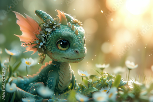 Whimsical Dragon in Enchanted Forest © Uwe Lietz
