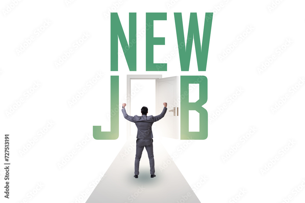 Employment concept with road leading to door Employment concept with road leading to door