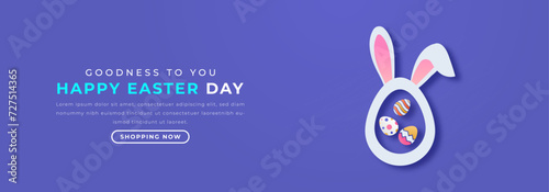 Happy Easter Day Paper cut style Vector Design Illustration for Background, Poster, Banner, Advertising, Greeting Card