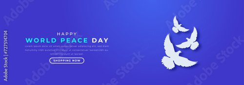World Peace Day Paper cut style Vector Design Illustration for Background, Poster, Banner, Advertising, Greeting Card