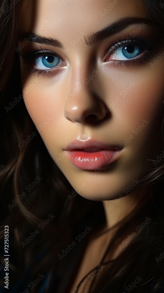 Beauty young woman closeup face