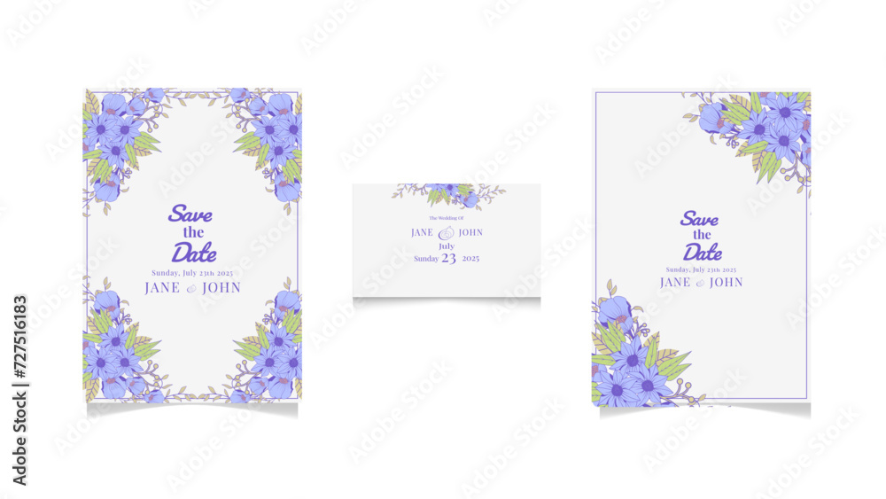 luxury purple wedding invitations card design