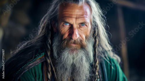 A Portrait of A Fearless Powerful Warrior Viking old man face