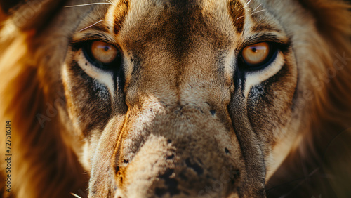 King’s Close-Up: A Macro Shot of a Lion Face on Film